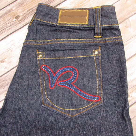 Rocawear Dark Blue Denim Capris Cropped Jeans Size 3 Roca Wear - Picture 2 of 7